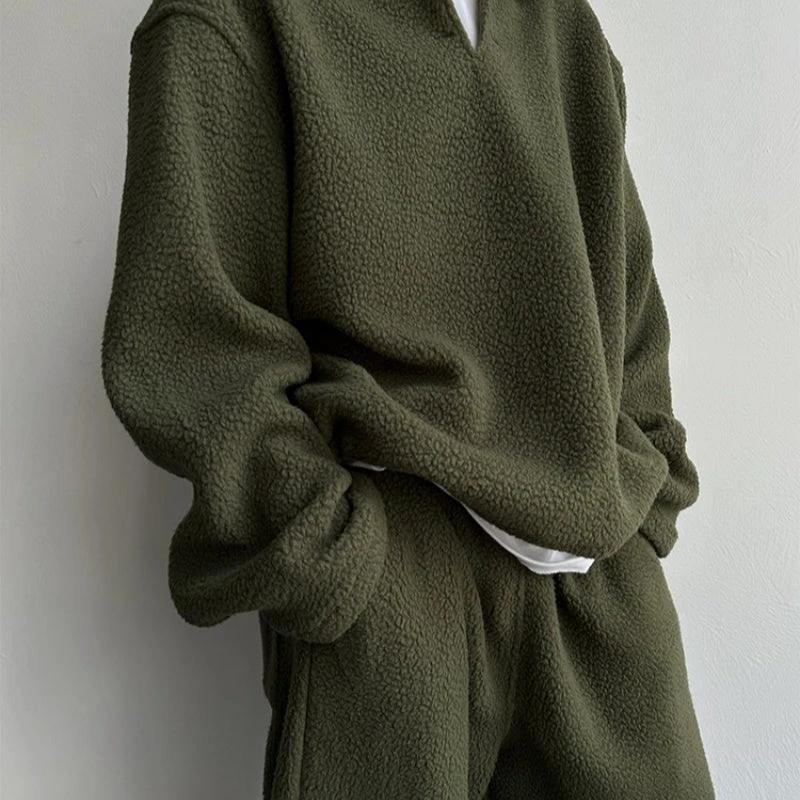 Men's Plush Army Green Set by GJG Denim