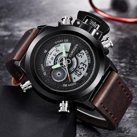 Men's Multi-functional Double Display Sports Watch by GJG Denim
