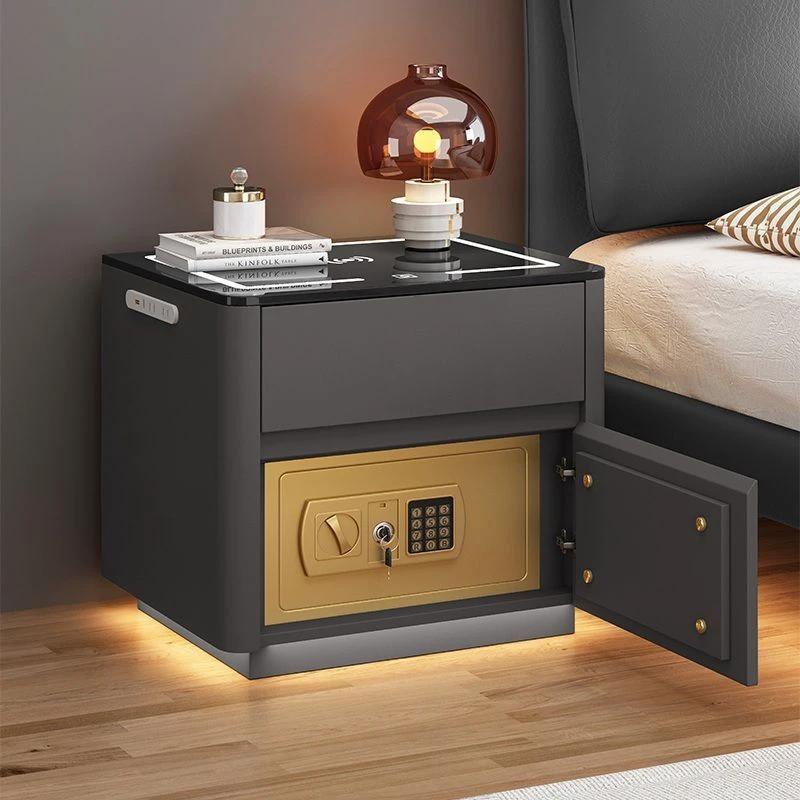 Bedroom Multi-functional Smart Safe Bedside Table Wireless Integrated Charging Safe by GJG Denim