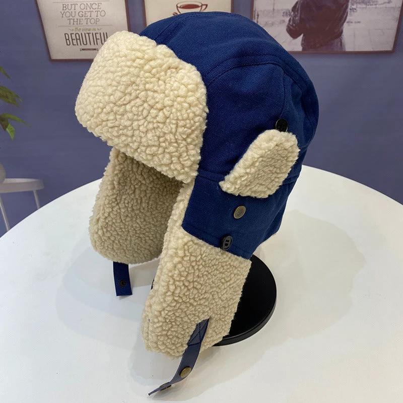 Men's Anti-chill Ear Protection Plush Cotton Thunderbolt Hat by GJG Denim