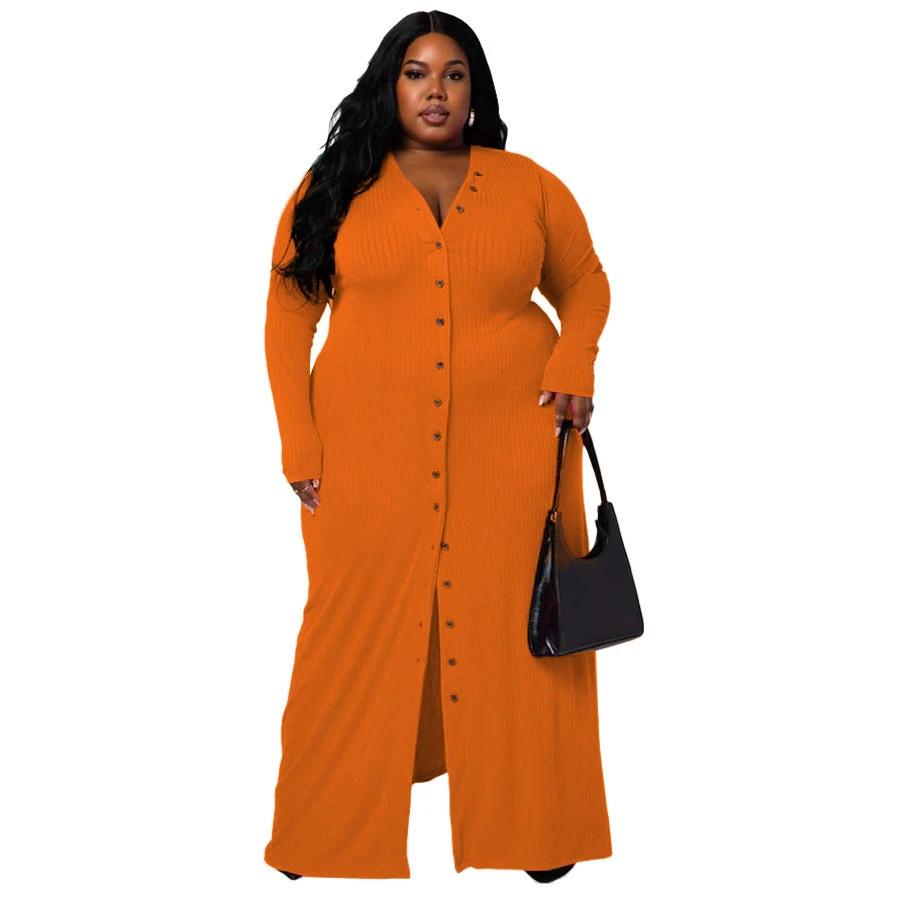 Plus Size Women's Sunken Stripe Split Dress by GJG Denim