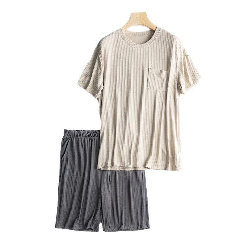 Men's Half Sleeve Shirt And Shorts Pajamas by GJG Denim