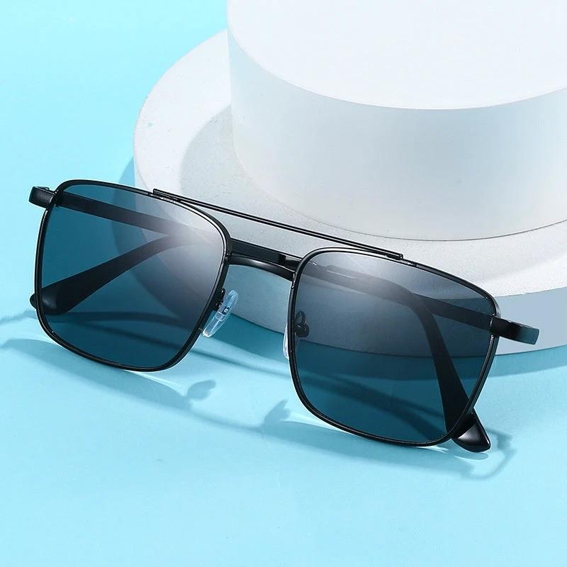 Men's Square Metal UV-proof Sunglasses by GJG Denim