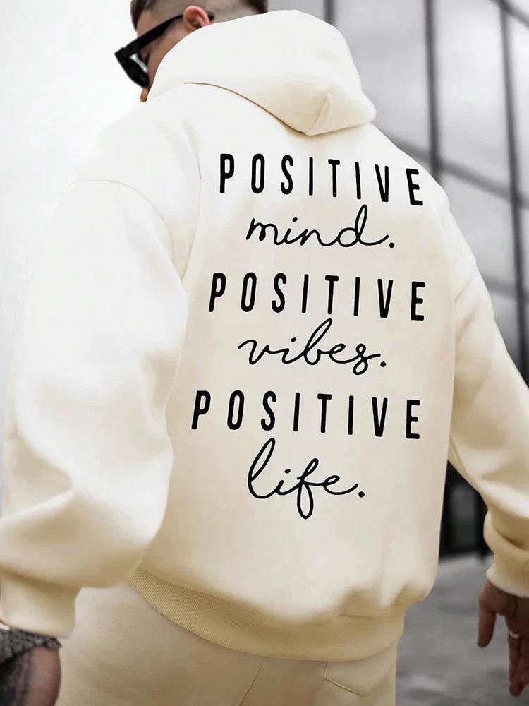 Men's Letter Print Hooded Sweater by GJG Denim
