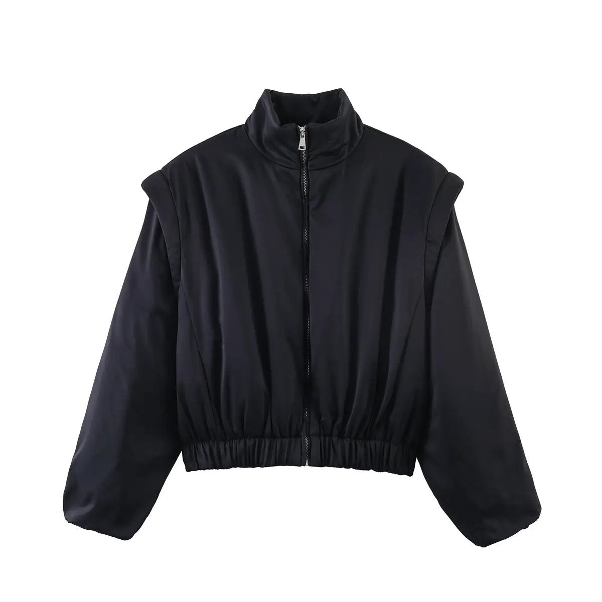 Fashionable Stand-Up Collar Short Cotton Jacket Coat For Women by GJG Denim