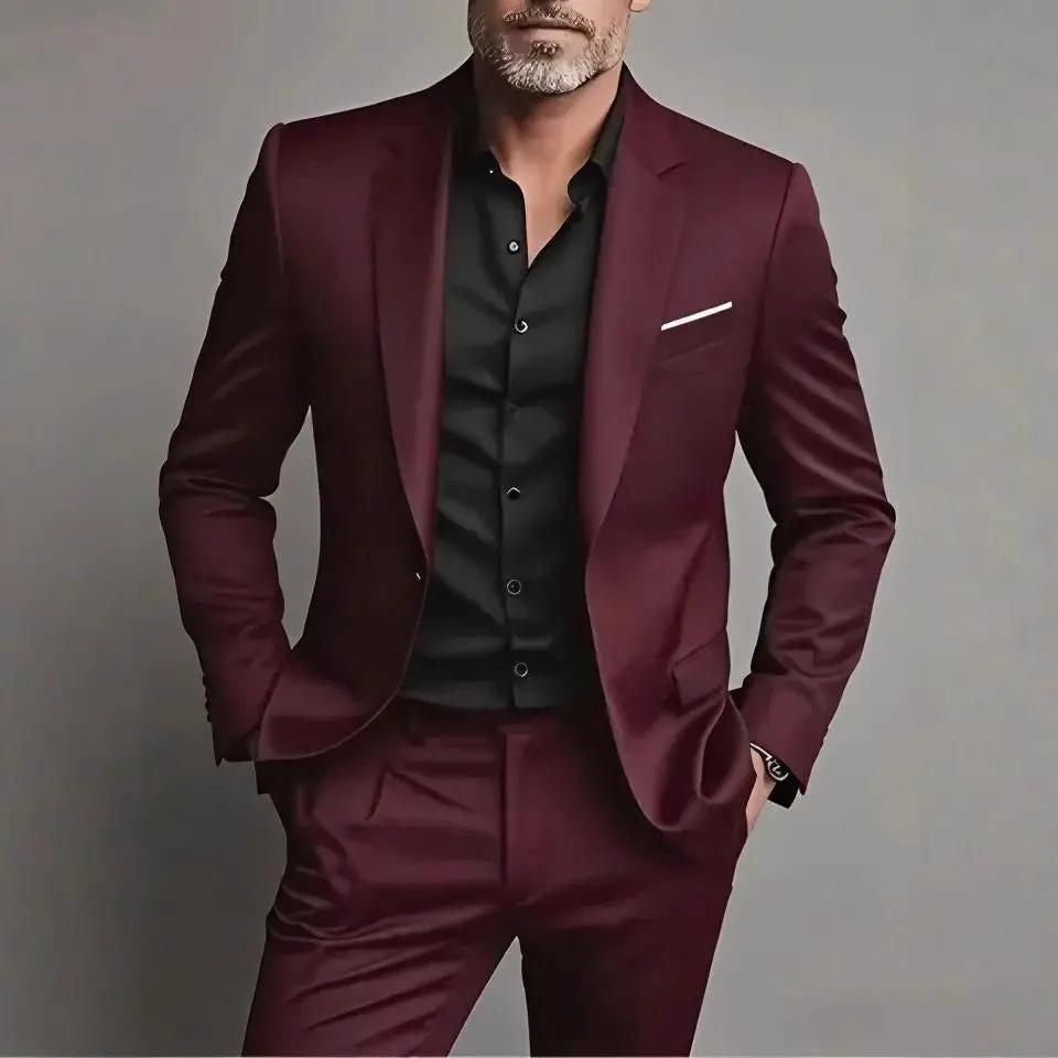 Men's Business-Casual Two-Piece Suit by GJG Denim