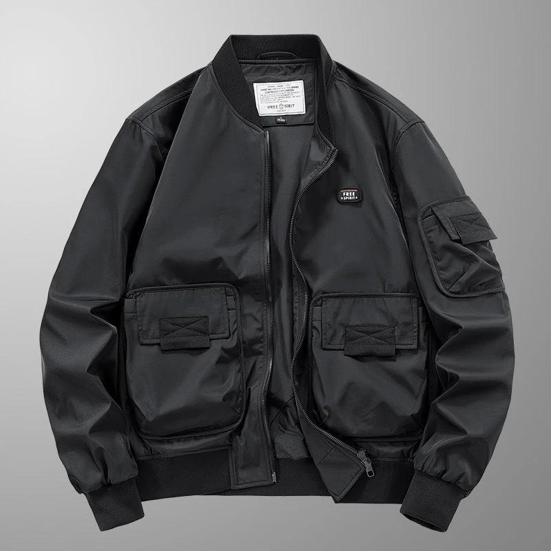 Men's Pilot Multi-bag Windproof Breathable Retro Jacket by GJG Denim