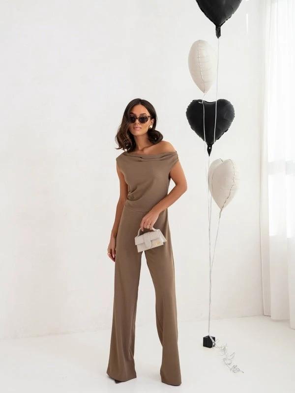 Sexy Jumpsuits For Women Falling Straps Business Rompers Elegant Straight Long Pants Rompers Fastened With A Zipper On The Side. by GJG Denim