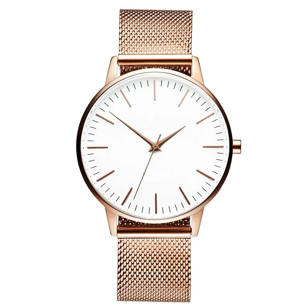 Casual Ultra-thin Fashion Quartz Watch With A Metal Mesh Band For Men by GJG Denim