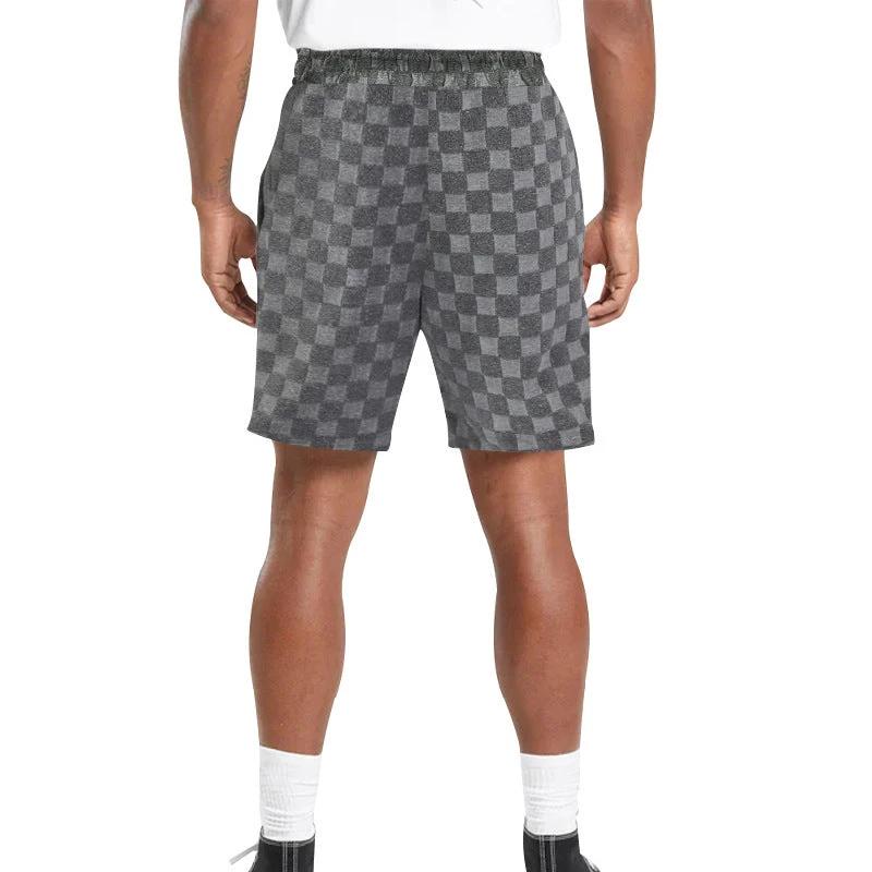Five-point Checkerboard Plaid Loose Sports And Leisure Shorts by GJG Denim