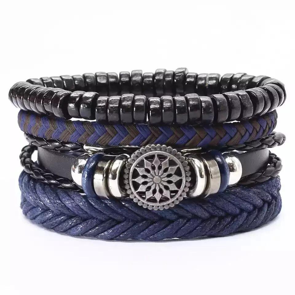 Men's Multi-layer Bracelet Set Vintage-style by GJG Denim