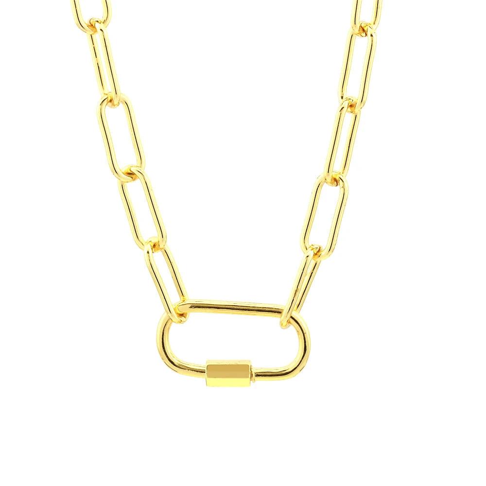 Design Screw Buckle Oval Pendant Necklace For Men by GJG Denim