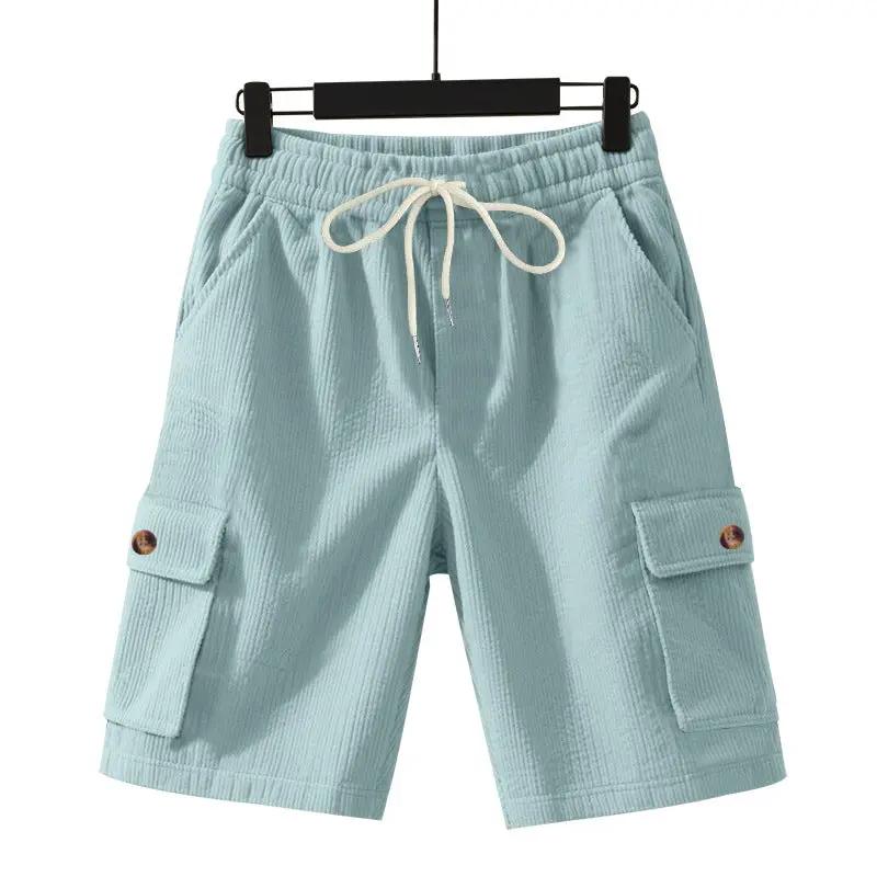 Men's Heavyweight Loose Casual Corduroy Shorts by GJG Denim