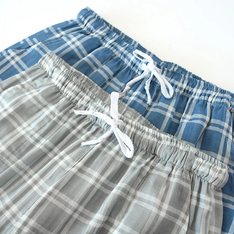 Cotton Cropped Pants Loose Casual Pajama Shorts Summer by GJG Denim
