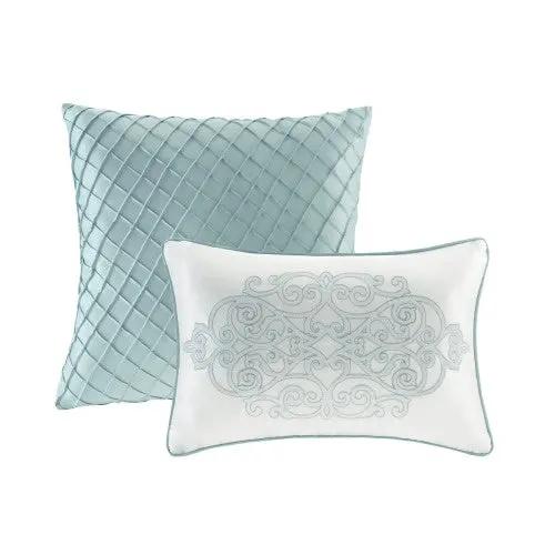 12 Piece Comforter Set With Cotton Bed Sheets Blue King by GJG Denim