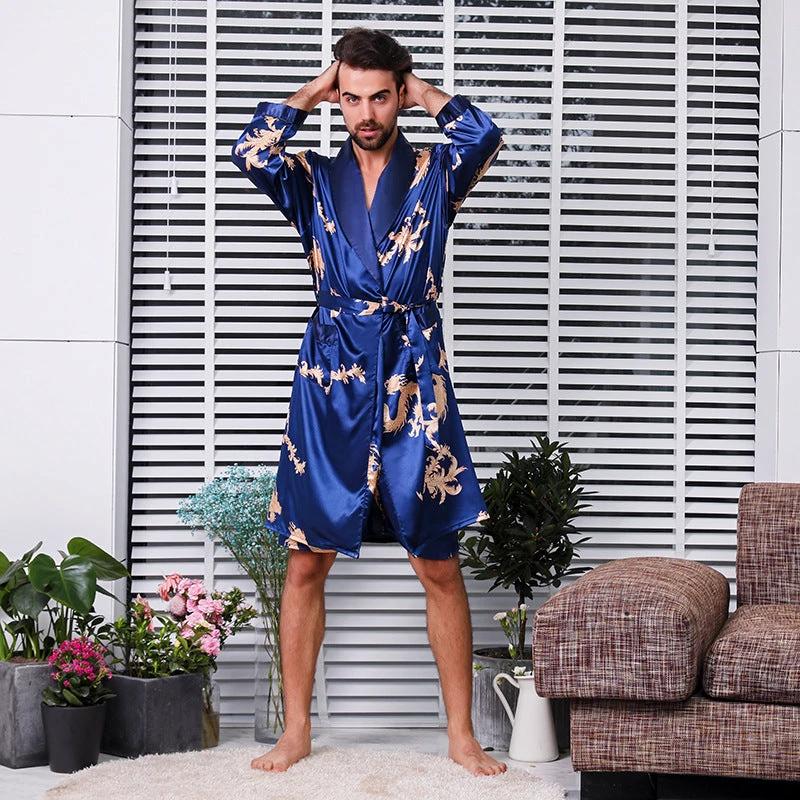 Men's Long Sleeved Robe by GJG Denim