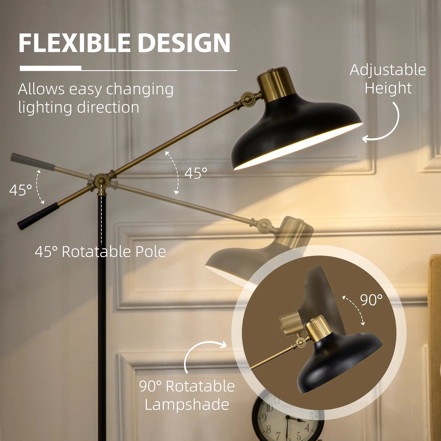 Adjustable Floor Lamp For Living Room by GJG Denim