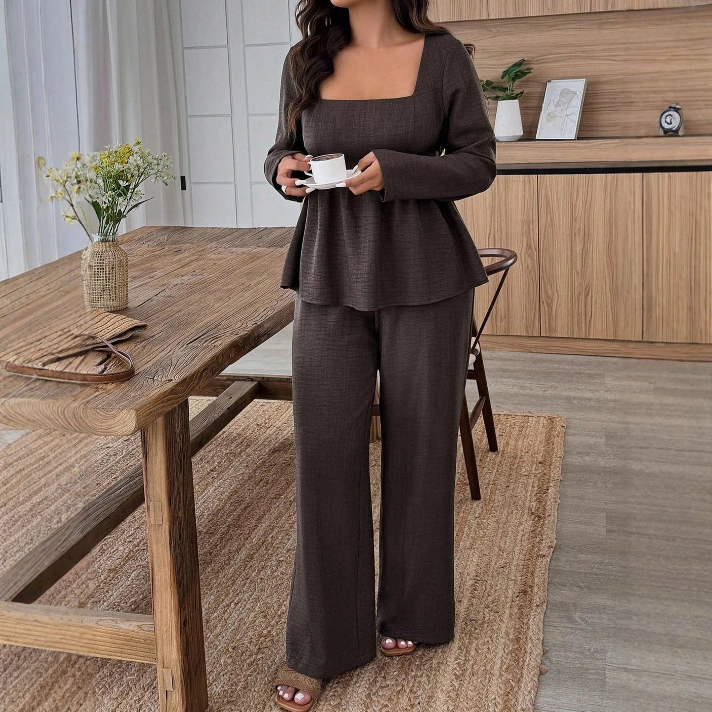 European And American Plus Size Women's Clothes Suit Square Collar by GJG Denim