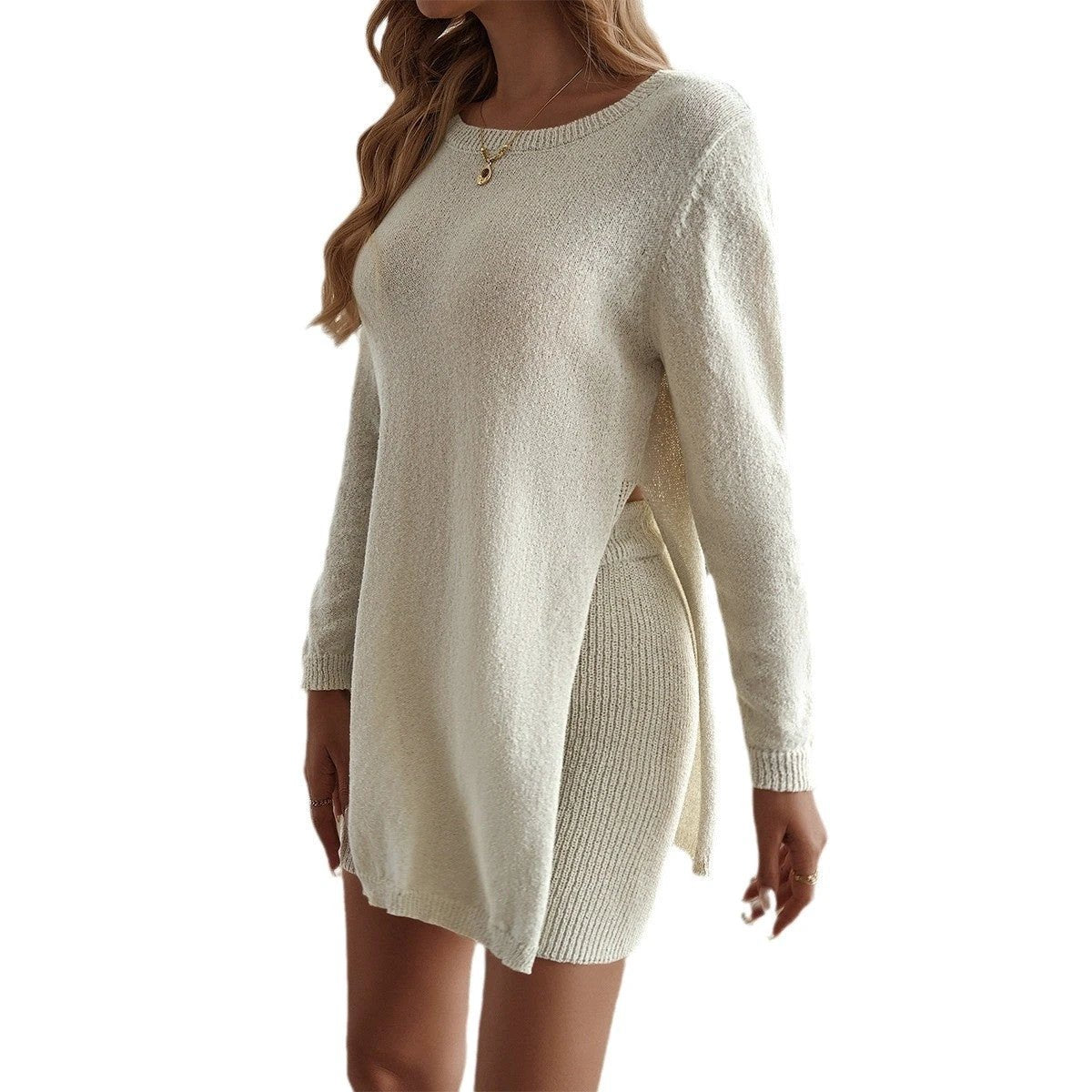 Casual Home Outdoor Long Sleeve Short Shorts Sweater Suit Women by GJG Denim