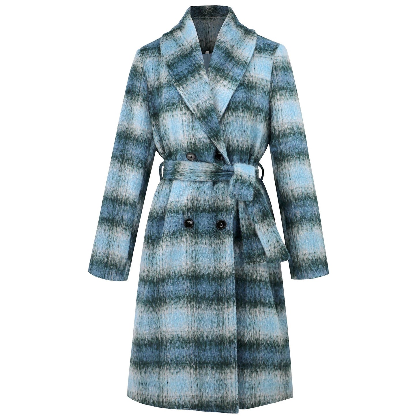 Winter Retro Slim Temperament Double Row Long-cut Coat by GJG Denim