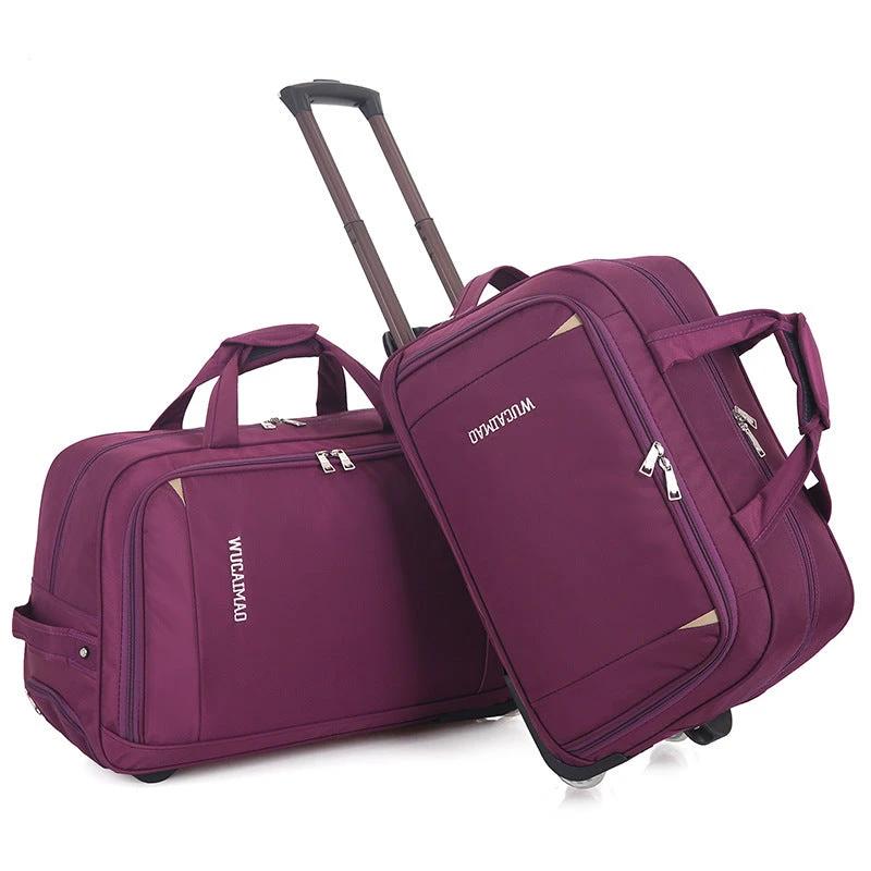 Men's Oxford Cloth Trolley Bag Leisure Travel Folding Luggage by GJG Denim