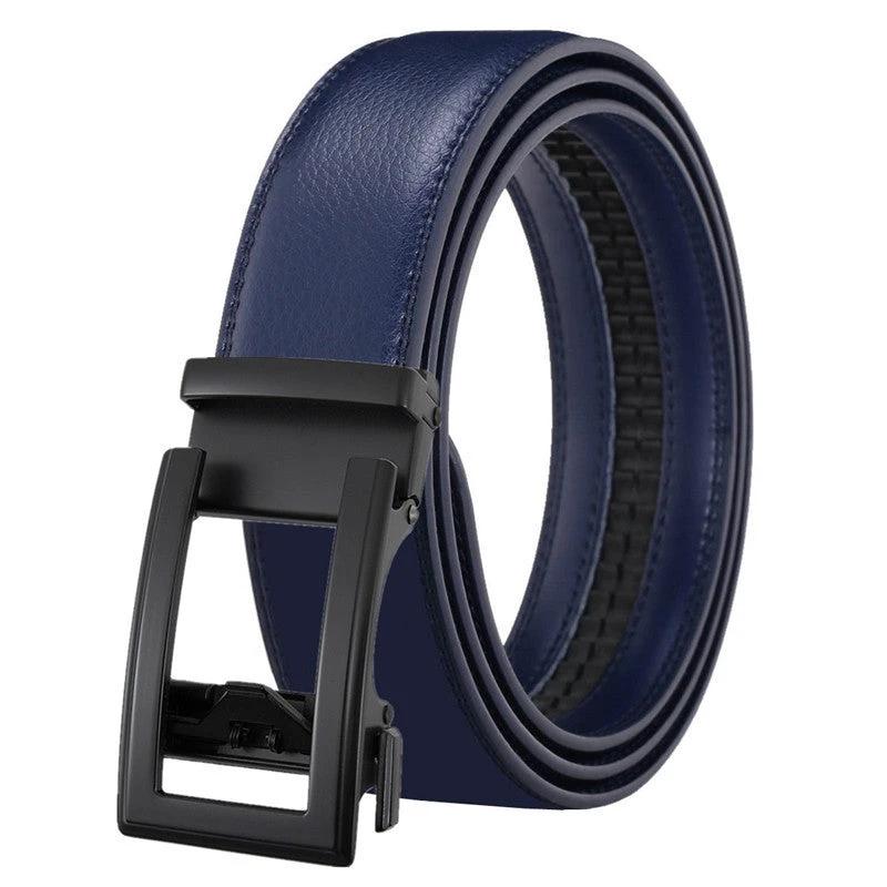 Men's Leather Belt Automatic Buckle Two-layer Cowhide Hollow by GJG Denim