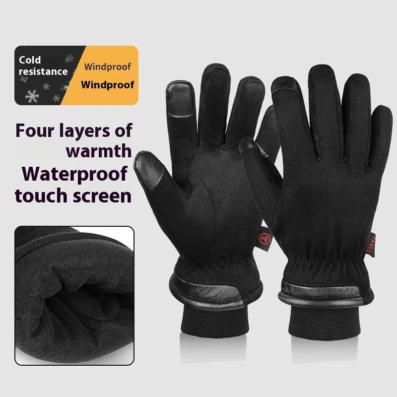 Men's Warm Hiking And Climbing Ski Gloves by GJG Denim