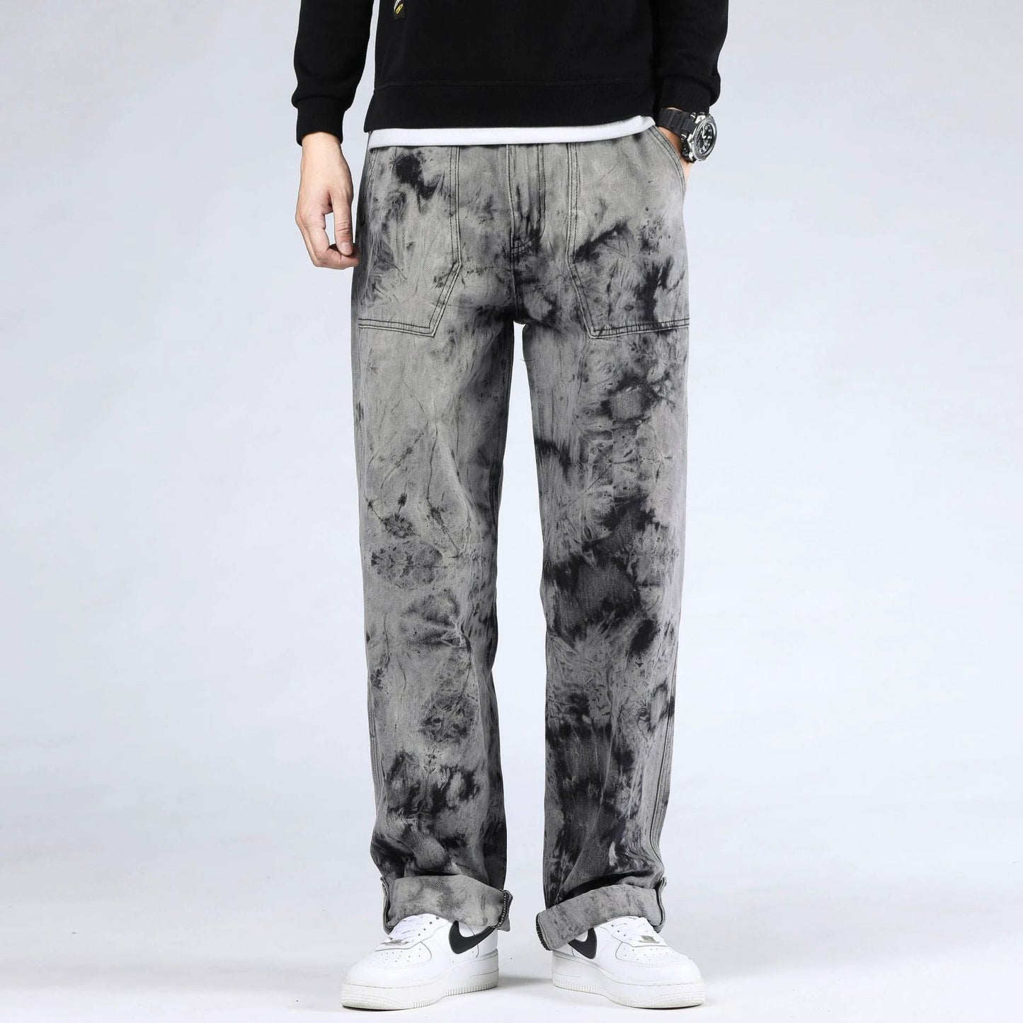Loose Plus Size Plus Size Skateboarding Pants by GJG Denim