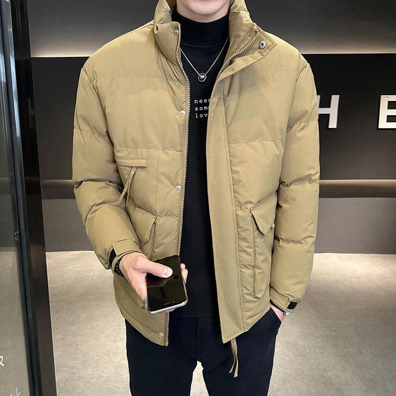 Men's Cotton Stand Collar Coat by GJG Denim