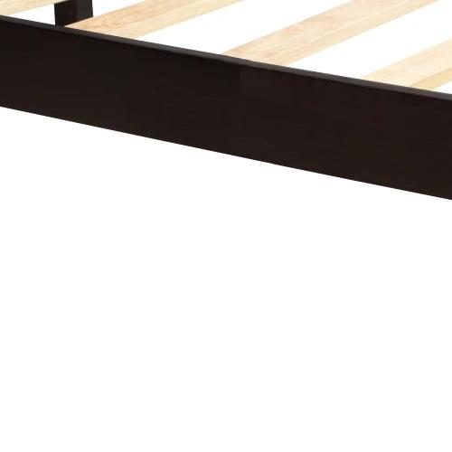 Platform Bed Frame With Headboard, Wood Slat Support, No Box Spring Needed, Queen,Espresso by GJG Denim