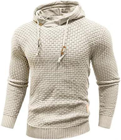 Men's Long Sleeve Solid Color Hooded Sweater by GJG Denim