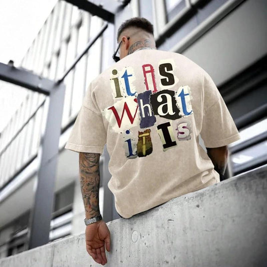 Men's " It Is What It Is" Vintage Oversized T-Shirt by GJG Denim