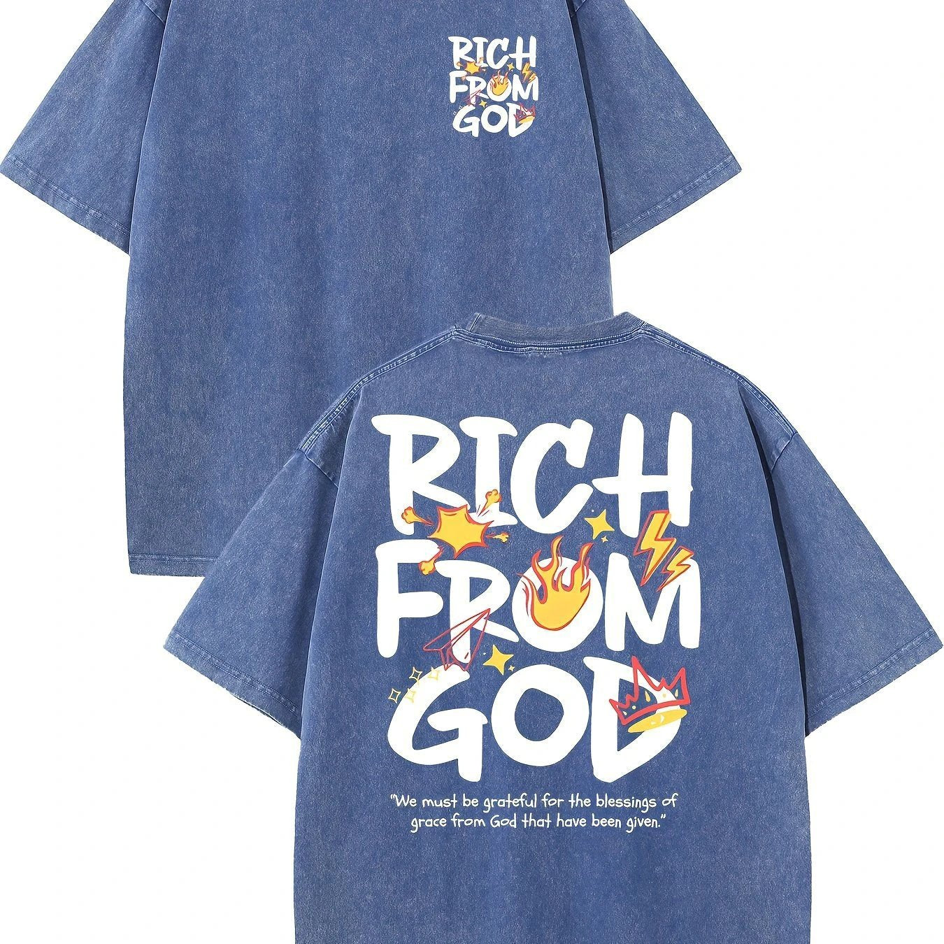 Men's Cotton Printed T-shirt In A Retro Style by GJG Denim