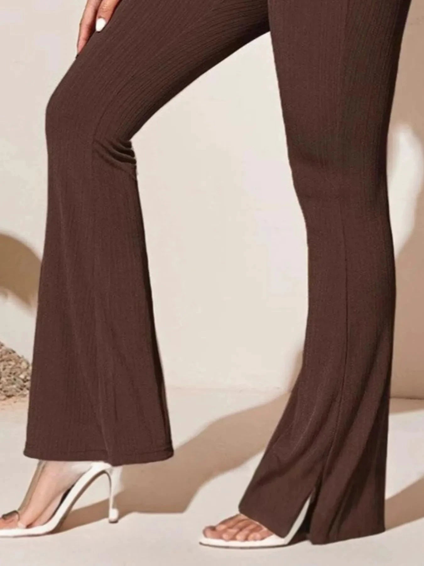 Full Size High-Waist Flare Active Pants Plus Size by Lady Ros
