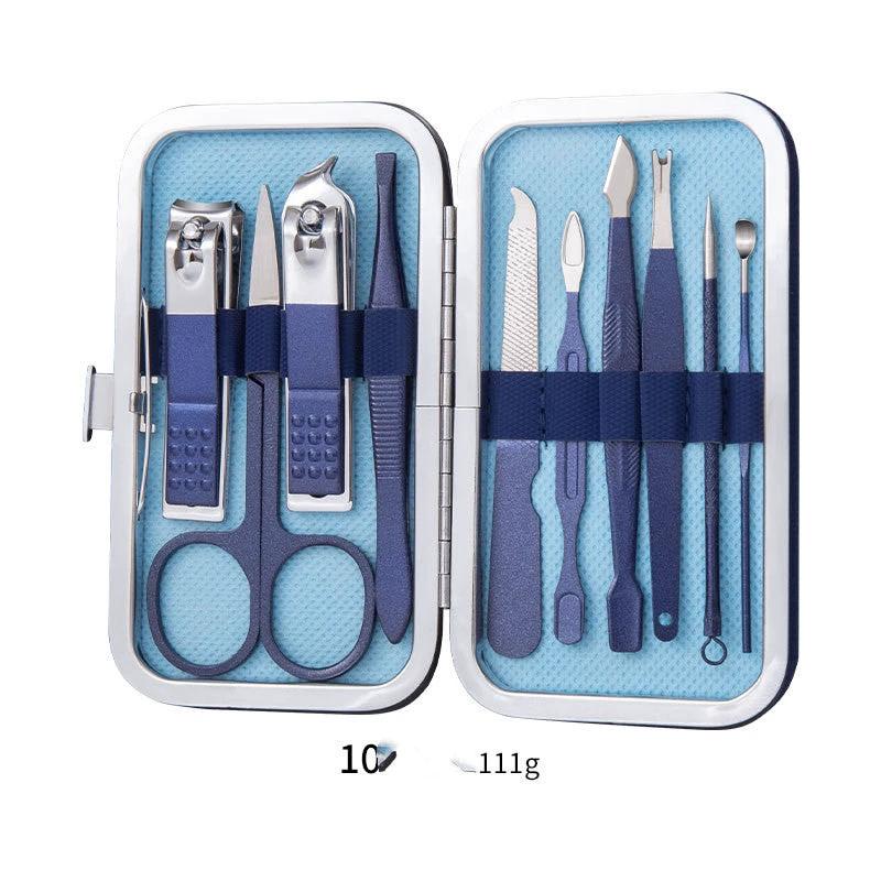 Professional Scissors Nail Clippers Set Ear Spoon Dead Skin Pliers Nail Cutting Pliers Pedicure Knife Nail Groove Trimmers by GJG Denim