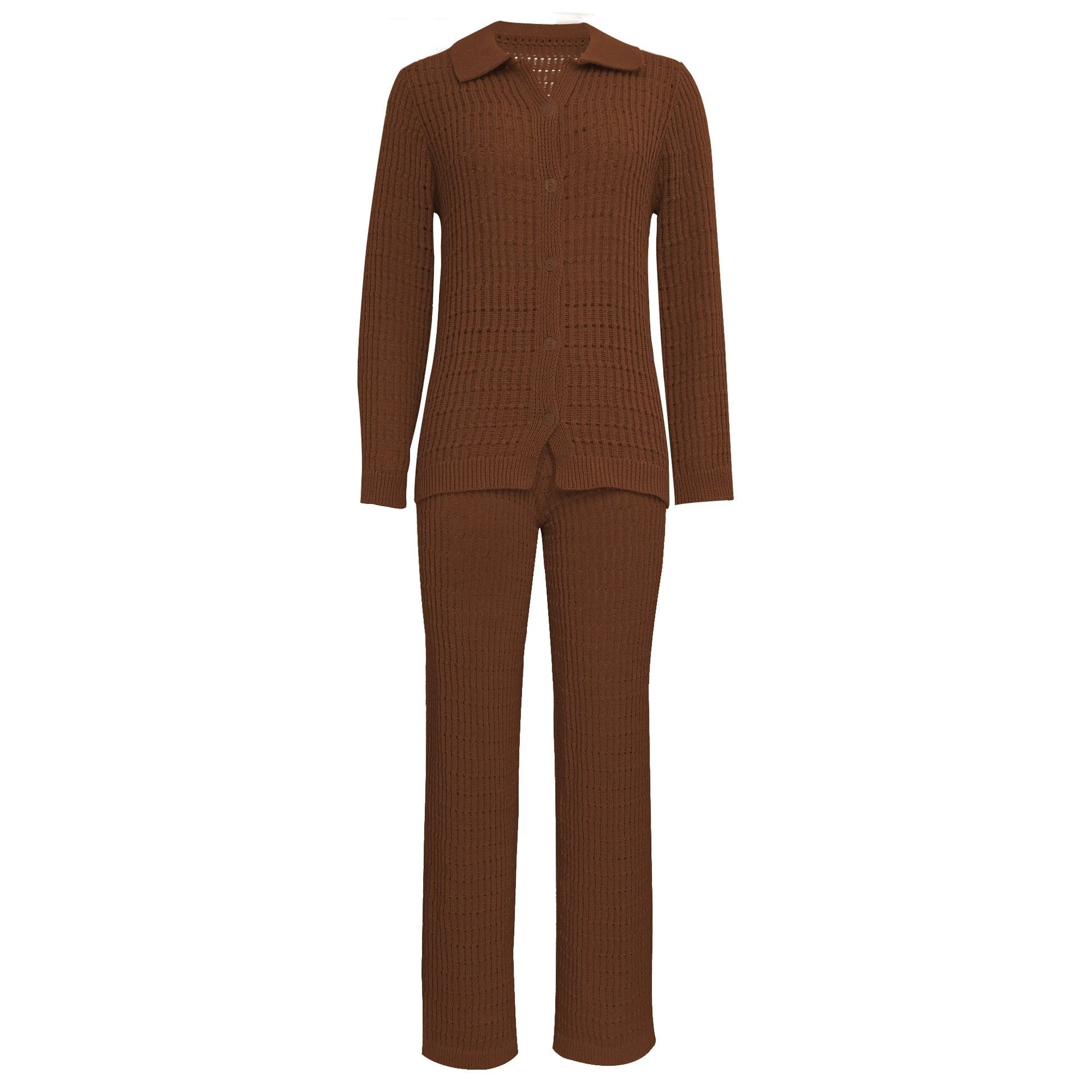 Knit Shirt Straight Leg Pants set by GJG Denim