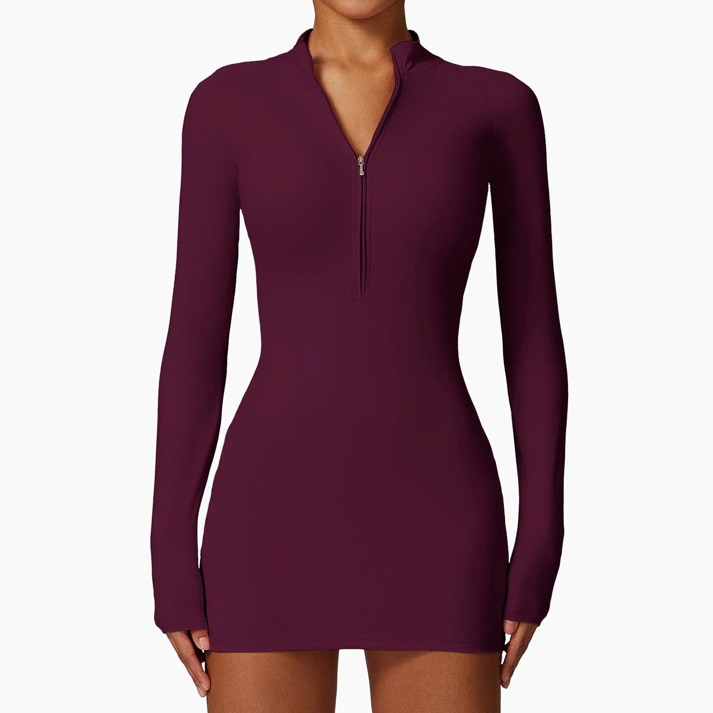 Zipper Nude Feel Tight Sports Dress by GJG Denim