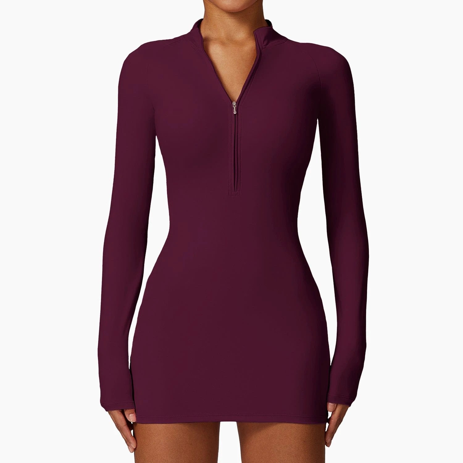 Zipper Nude Feel Tight Sports Dress by GJG Denim
