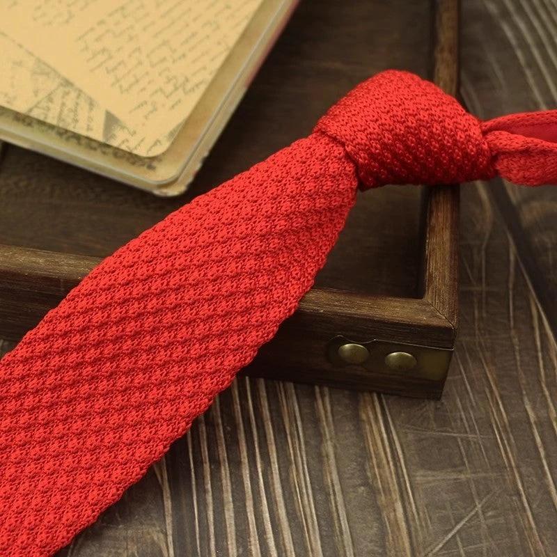 Narrow Woolen Knitted Tie For Men by GJG Denim