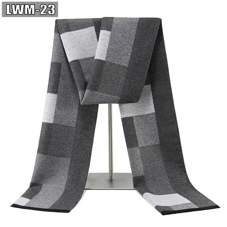 Men's Cashmere Autumn And Winter Business Plaid Scarf by GJG Denim