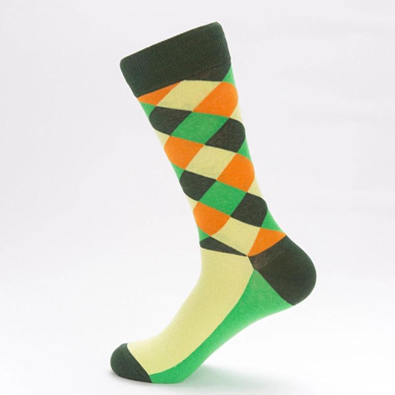 Men's Color Diamond Lattice Socks by GJG Denim