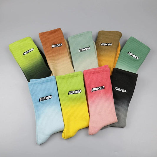 Men's Trendy Sports Dyed Cotton Tube Socks by GJG Denim