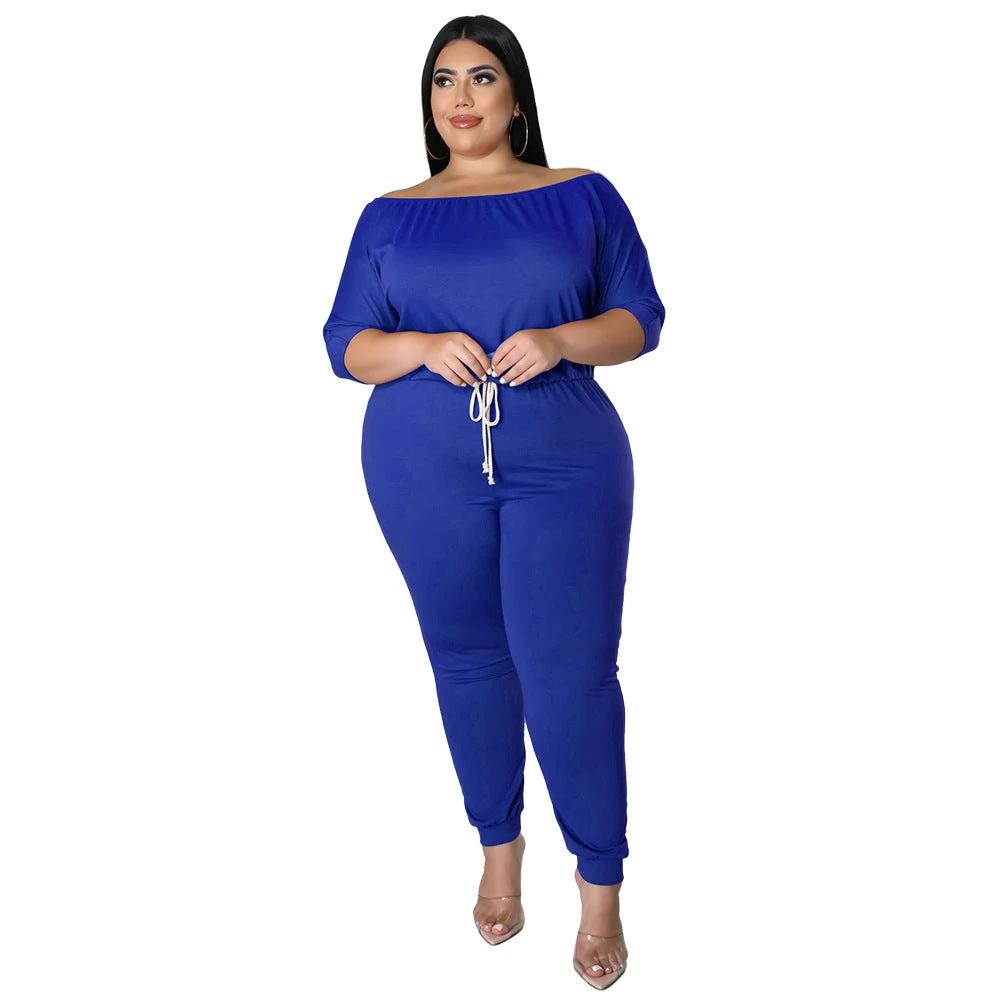 Women's Solid-Colored Sports Jumpsuit With Drawstring, High Waist, And Slimming Design by GJG Denim