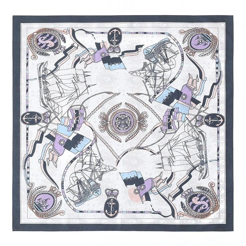 Thin Headcloth Duplex Printing Silk Scarf Square Scarf by GJG Denim