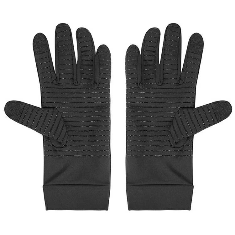 Copper Fiber Pressure Full Finger Touch Screen Gloves For Men by GJG Denim