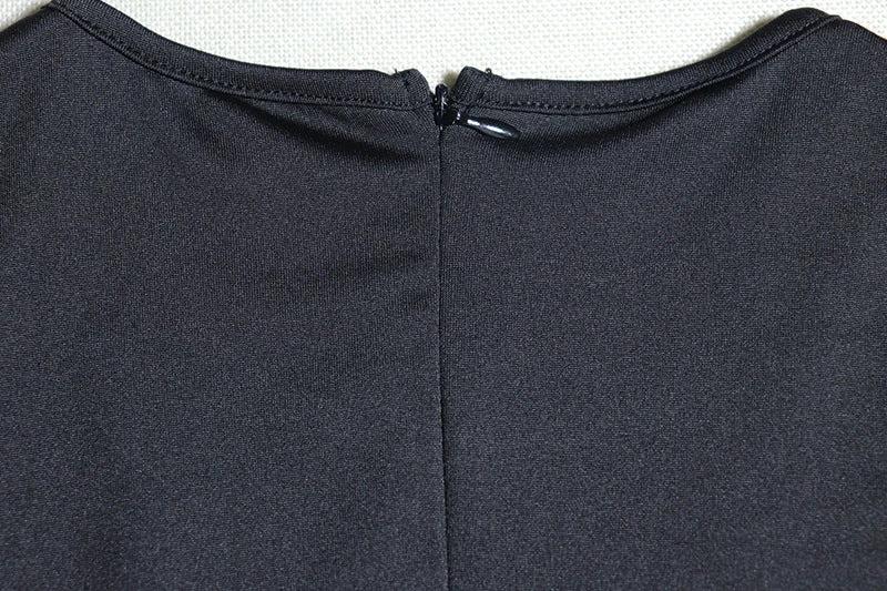 Solid Color Fashion Mesh See-through Stitching Long Sleeve Skinny Hip Raise Fitness One-piece Shorts by GJG Denim