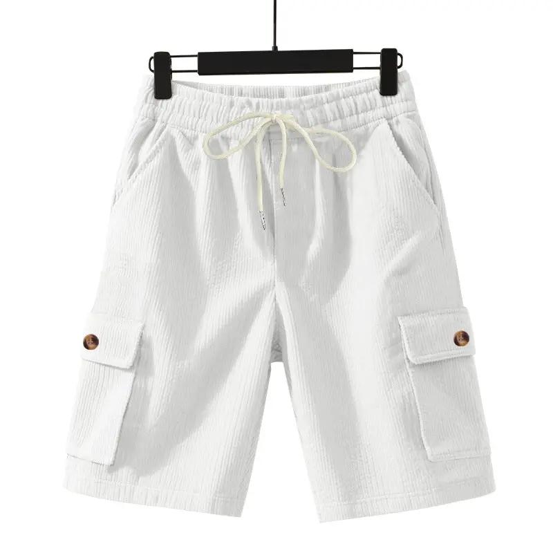 Men's Heavyweight Loose Casual Corduroy Shorts by GJG Denim
