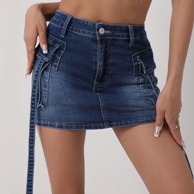 Womens Stylish Hip-hugging Mini Skirt by GJG Denim