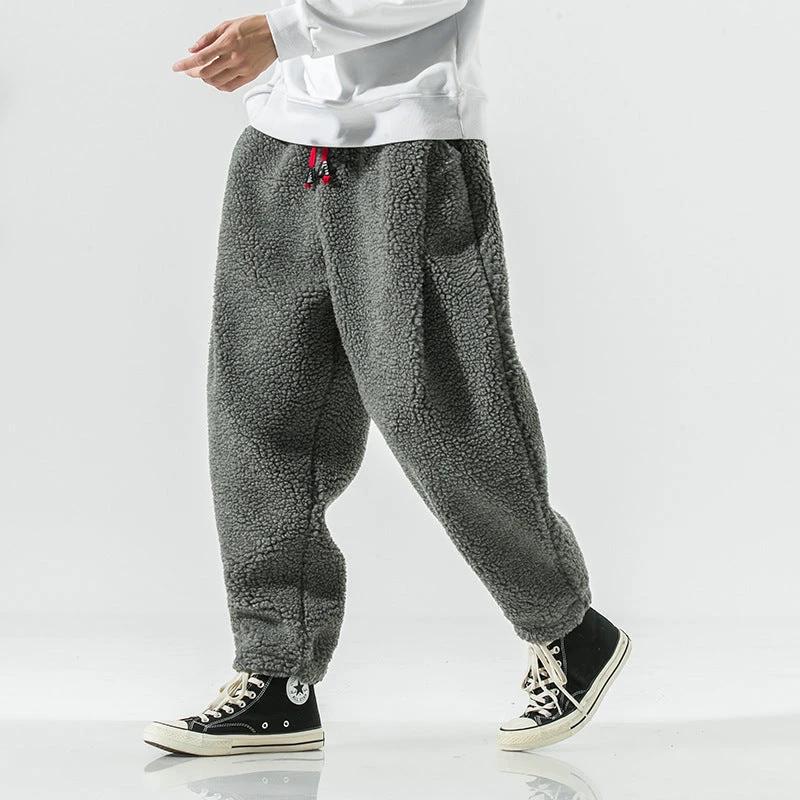 Men's Lamb Wool Warm Harem Sweatpants by GJG Denim