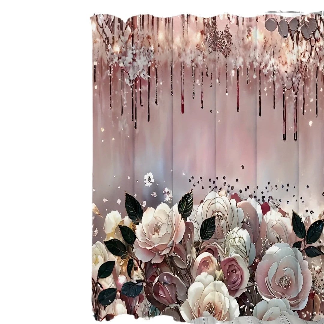 Art Flower Shower Curtain by GJG Denim
